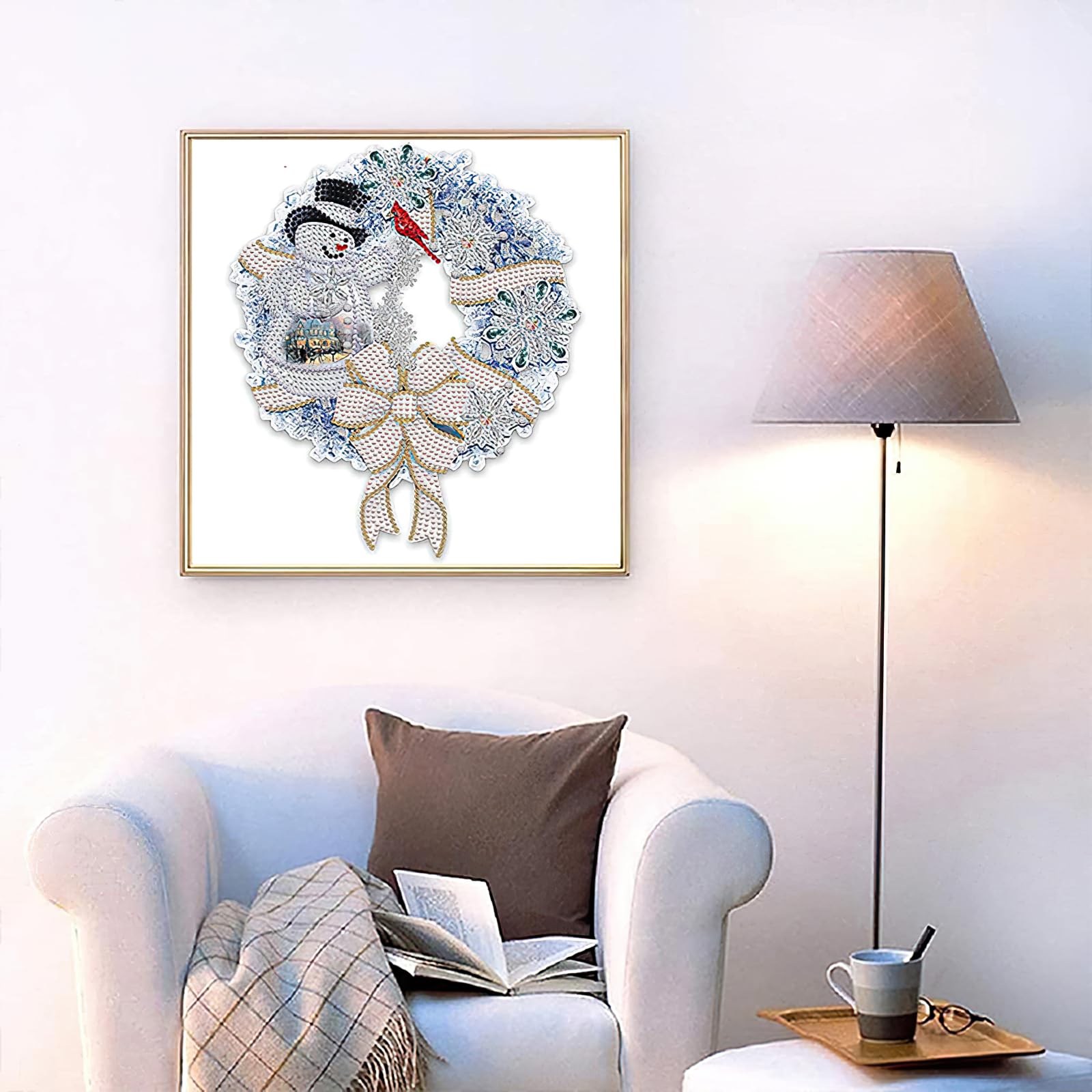 Kunoli Christmas Diamond Art, Diamond Painting Kits for Adults and Kids Christmas Wreath - Image 2