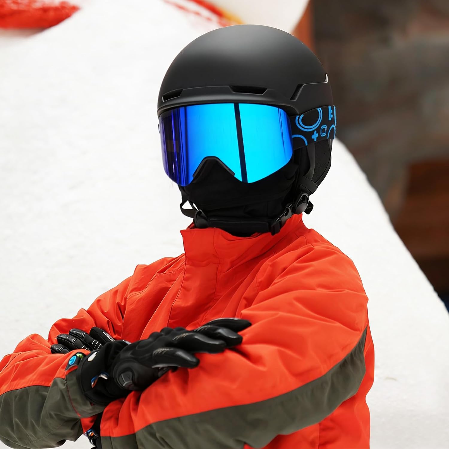 Ski Goggles Full Revo Snowboard Goggles for Men Women Adult Frameless Lenses UV Protection OTG Magnetic Lenses