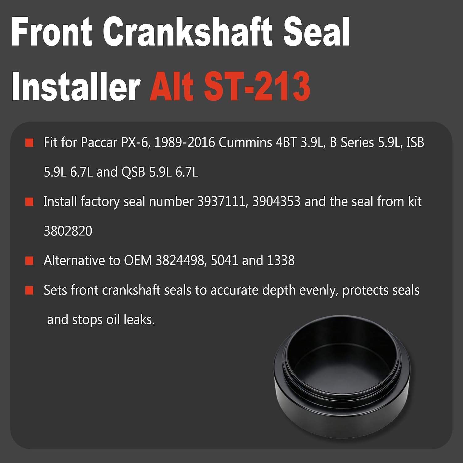 Front Rear Crankshaft Main Seal Installer Remover Tool Kit