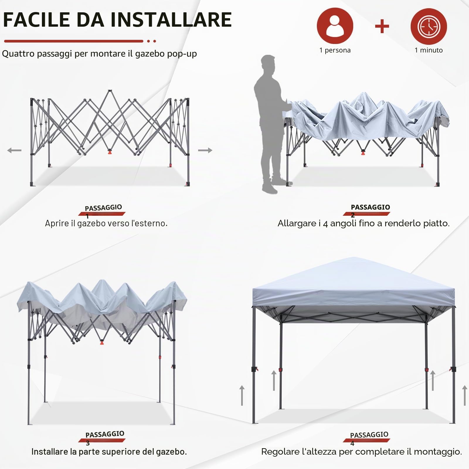 ABCCANOPY Pavillon wasserdicht Pop-Up Gartenpavillon Festival Sonnenschutz,Central Lock-Serie