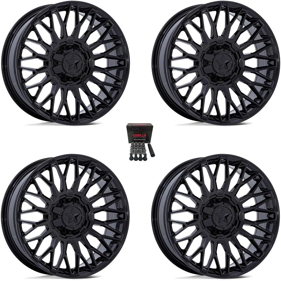 MSA Clubber 20" Wheels Gloss Black Can-Am Commander Maverick Renegade Outlander Defender