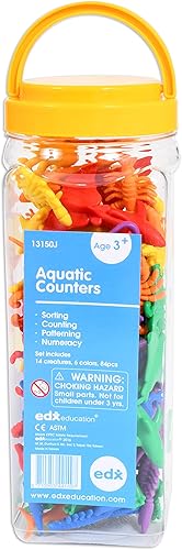 Miniatura 3 de Edx Education – Juego de 84 Contadores acuáticos – estimulación matemática temprana para niños – Enseñar a sumar y restar – habilidades de conteo,