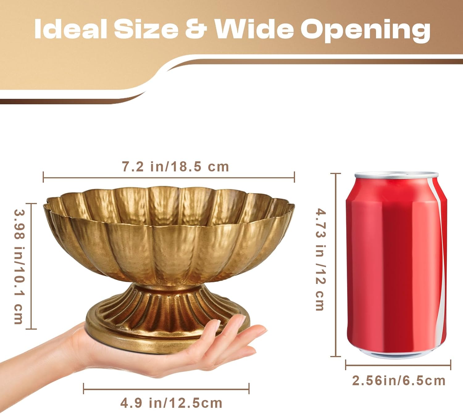 Small Gold Vases for Centerpieces: Antique Gold Flower Vase for Wedding 4 Inch Brass Compote Vase Metal Pedestal Bowl Flower Urn for Party Event Home Decor Set of 4