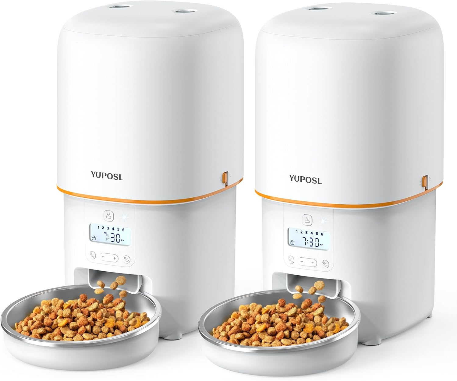 Automatic Cat Feeder for 2 Cats - 2 Pcs 4L Cat Food Dispenser Easy to Use, Timed Automatic Pet Feeder, 180-day Battery Life, 1-6 Meals Dry Food Programmable Portion Control Also for Dogs