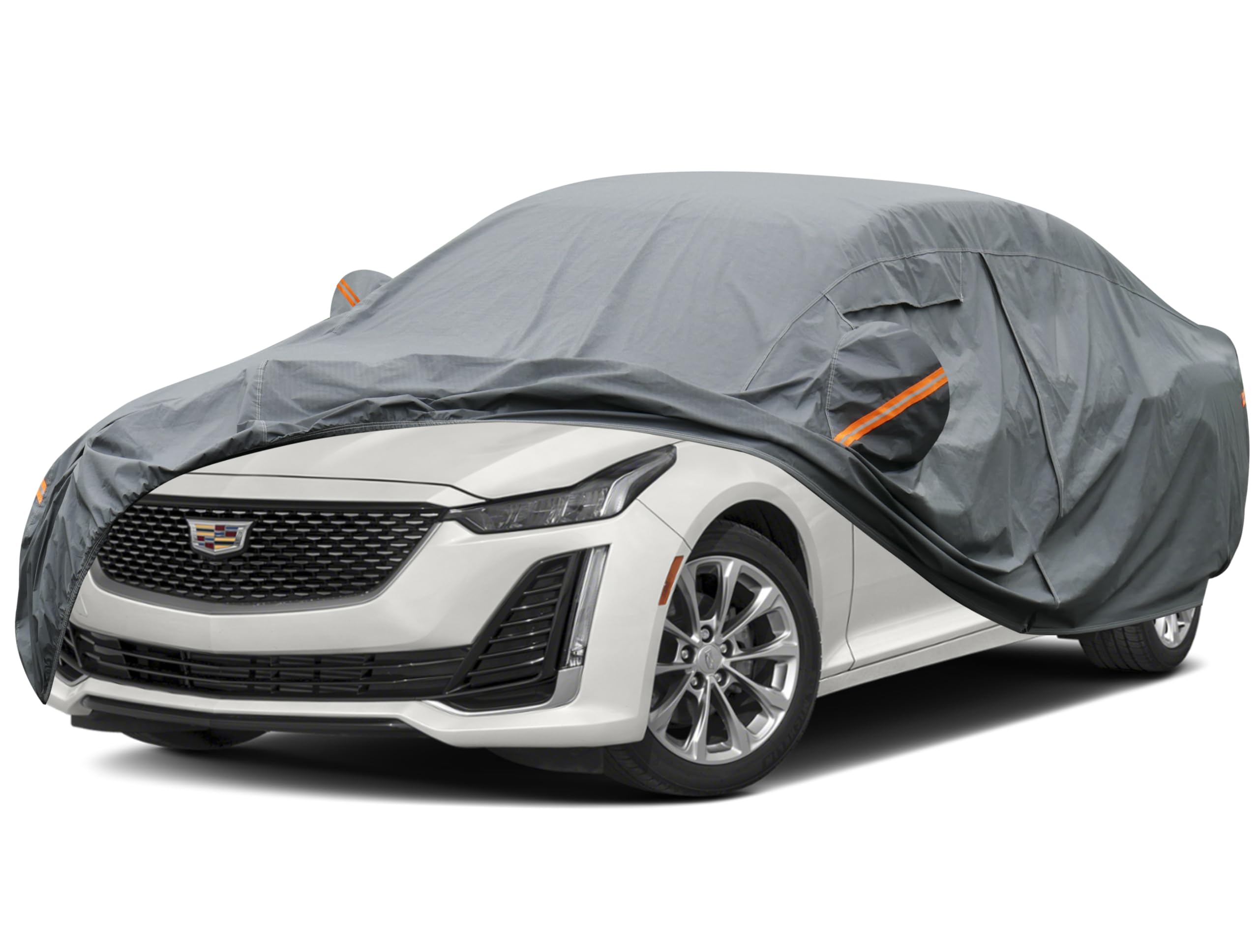 GUNHYI Premium Car Cover Custom Fit Cadillac CT5, 16 Layers Heavy Duty Car Cover Waterproof All Weather with Zipper Door for Sun Rain Snow Dust Uv Protection