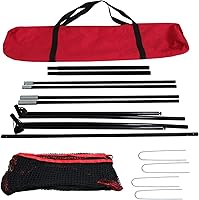 Vista 5 de Red de golf portátil de 10 x 7 pies con bolsa de transporte para interiores y exteriores, patio, conducción, golpear astillado, red de entrenamiento