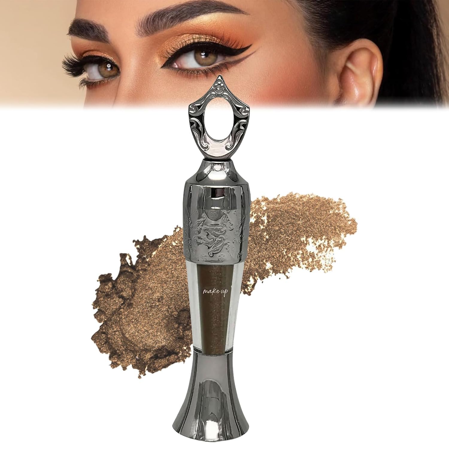 Eye Liner Powder Eyeliner,Handmade Natural Eyeliner in Powder Form,Smudge-Proof Eyeliner Powder,Long-Lasting Eyeliner Arabic Eyeliner Powder for Natural Makeup (Brown)