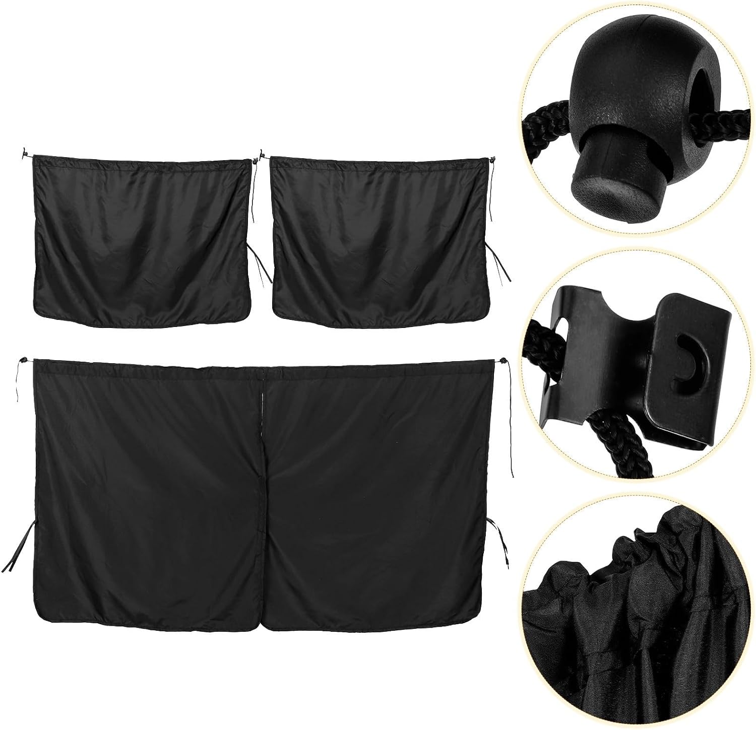 GANAZONO 3pcs Car Detachable Sunshade Curtains for Side Window Privacy Protection Lightweight Polyester Car Rear Sun Blocker Auto Cover for Heat Insulation and Privacy