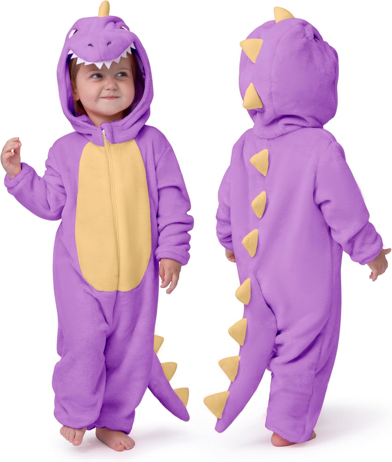 Spooktacular Creations Halloween Baby Dinosaur Costume, Unisex Dinosaur Jumpsuit for Halloween Cosplay Costume Themed Party