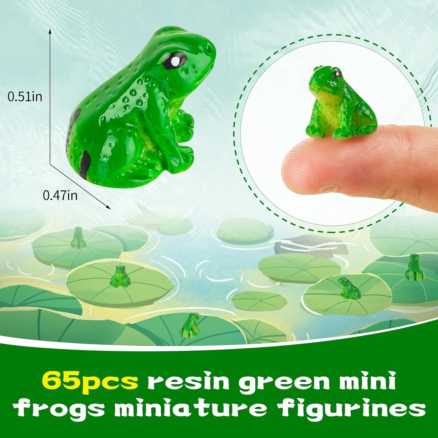 65PCS Mini Resin Frogs Animal Ornaments, Suitable for Garden Lawn, Toy Houses, Miniature Landscapes, DIY Creations, and Home Outdoor Party Decorations - Image 2