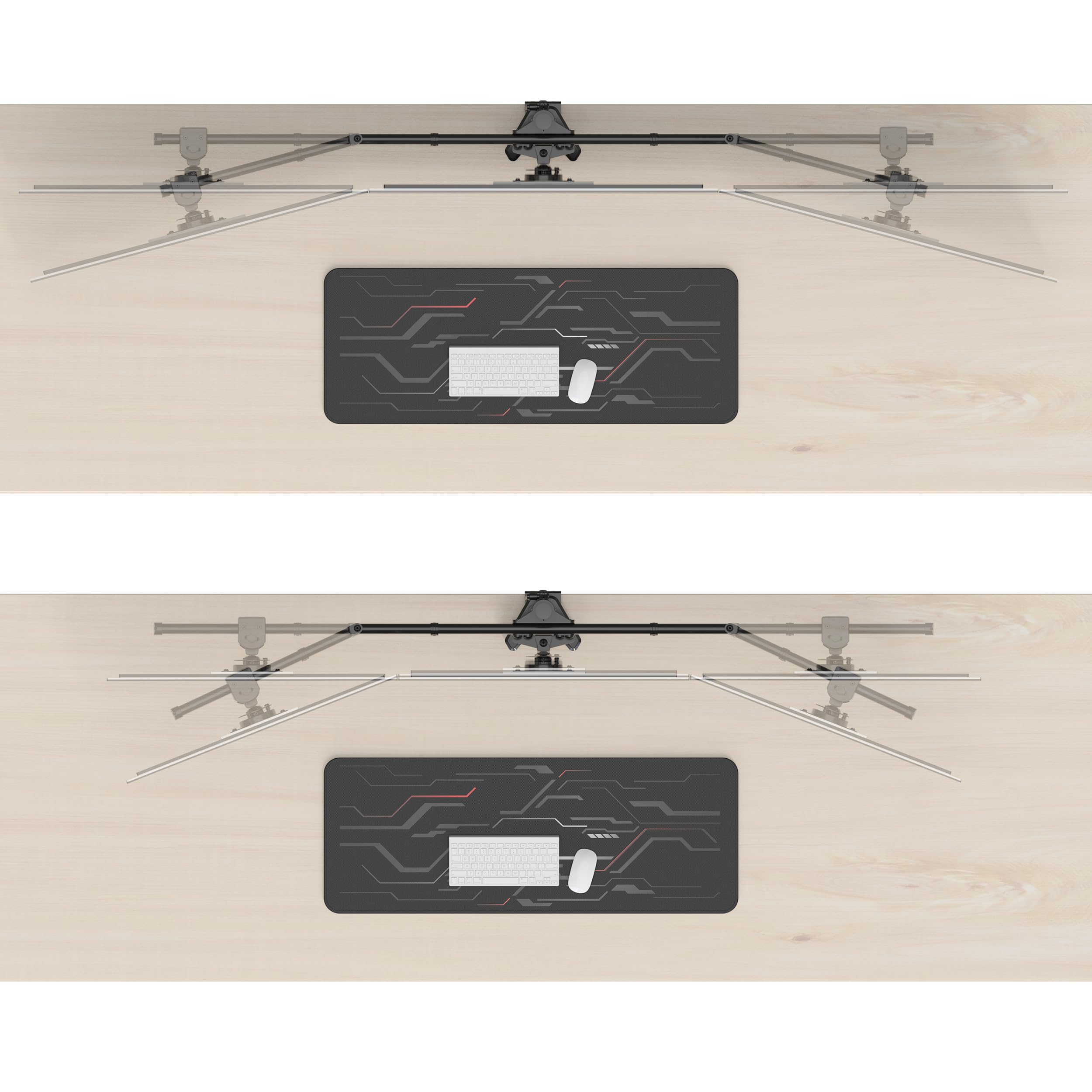 HFTEK Support de Bureau pour Trois Moniteur écran 15'' - 27'' Pouces avec VESA 75/100 - HF330C