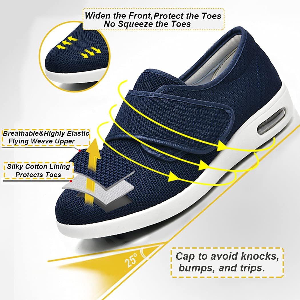 W&LESVAGO Women's Wide Width Diabetic Shoes, Breathable Lightweight Walking Sneakers for Edema Arthritis Swollen Feet