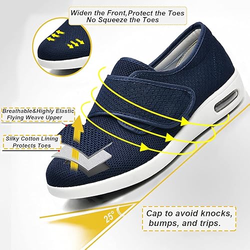 Miniatura 2 de W&LESVAGO Zapatos para diabéticos anchos para mujer, transpirables, ligeros, para caminar, para edema, artritis, pies hinchados