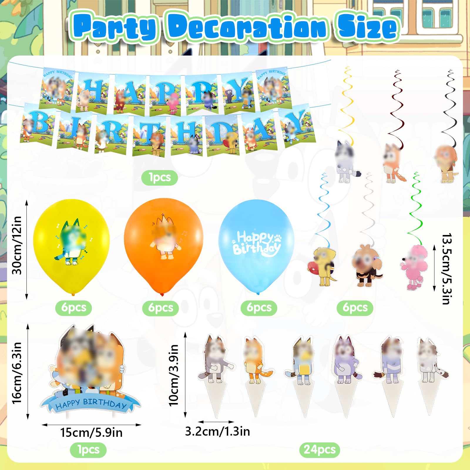 101 Pezzi Blue Decorazione di Compleanno, Set di Stoviglie con Piatti Tovaglie Tovaglioli Palloncini, Decorazioni per Feste di Compleanno per Bambini e Ragazze