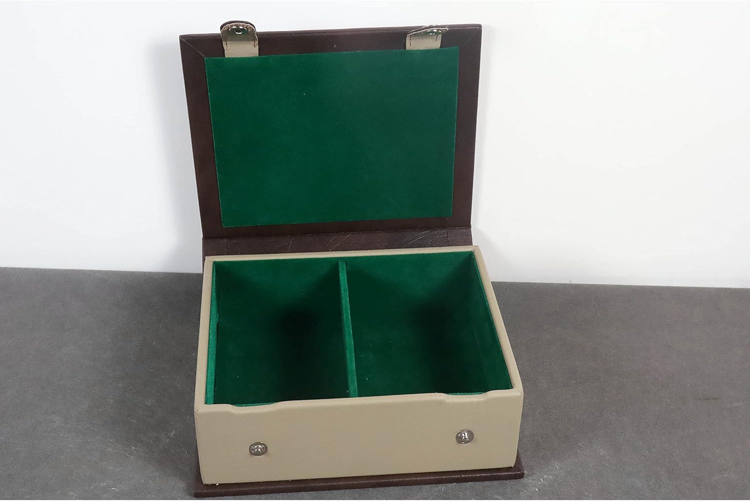 Royal Chess Mall - Book Style Storage Box For Chess pieces upto 4.2" King chessmen set- Leatherette