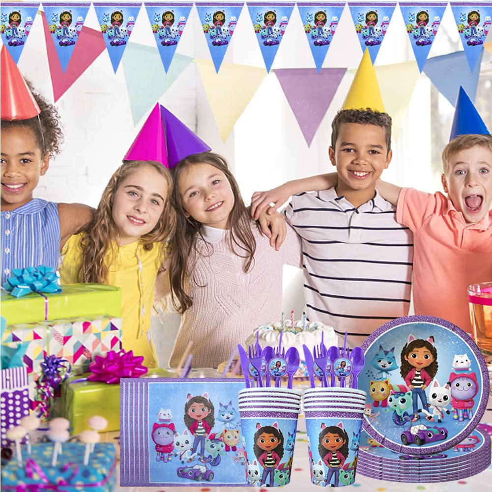Gabby's Dollhouse Party Tableware BESTZY Gabby's Dollhouse Birthday