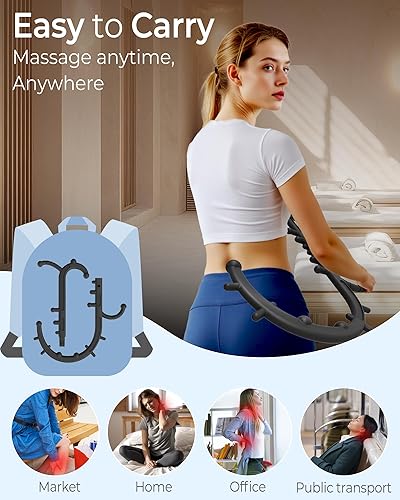 Miniatura 5 de Masajeador de espalda y cuello para aliviar el dolor de tejido profundo, herramientas mejoradas de masaje de caña de punto de gatillo de cuerpo