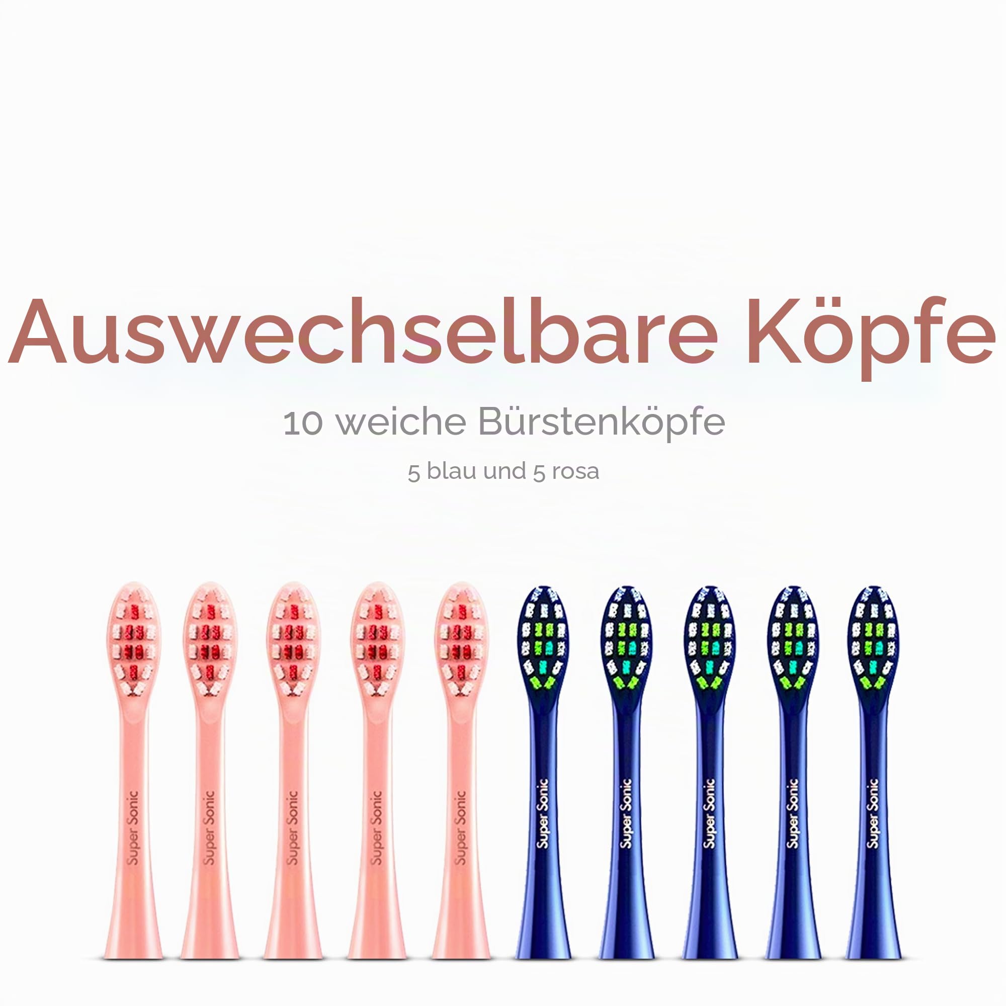 Wagner Stern. Duette Series 2 Elektrische Zahnbürsten mit Drucksensor 5 Putzmodi und 4 Intensitätsstufen 10 Dupont-Borsten 2 Premium Reiseetuis (Rosa/Blau)