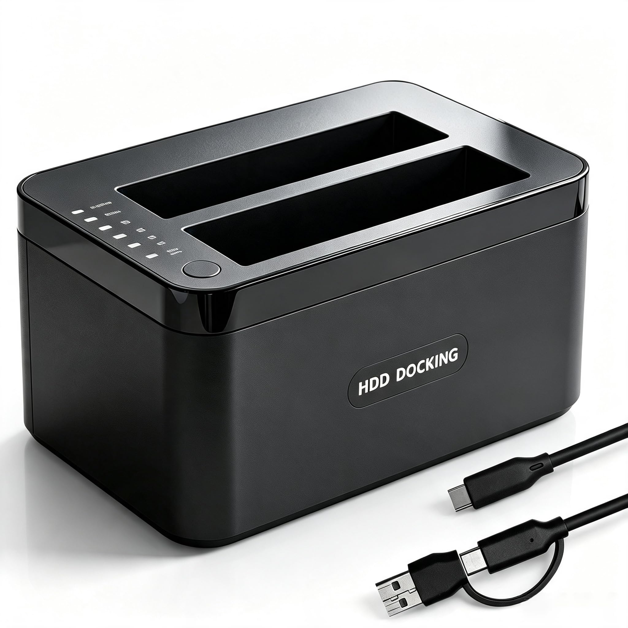 2,5" / 3,5" SATA HDD & M.2 NVMe SSD Docking Station USB 3.2 Gen 2 10Gbit/s | 3 Bay Festplatten Lesegerät & Klonstation, 2-in-1 USB C/A, 32TB, Zweiwege Offline-Klon, Windows / Mac, Schlafmodus, Netzteil