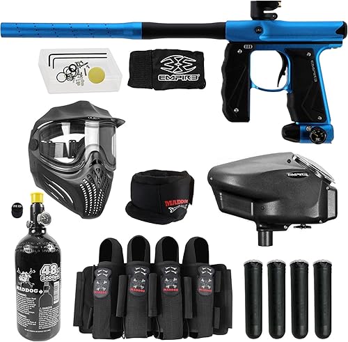 Maddog Empire Mini GS - Marcador de pistola de paintball completo con tanque HPA, Empire Halo Too Loader, gafas térmicas antivaho para máscara de
