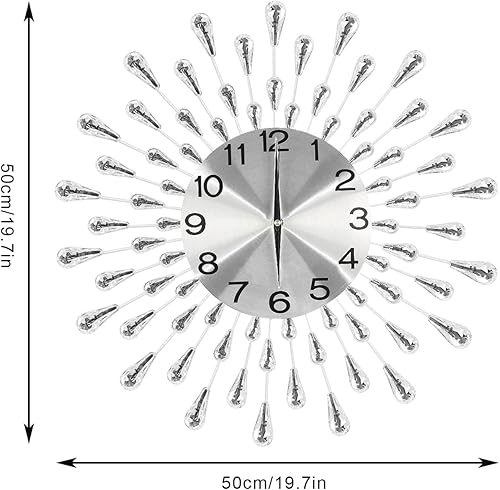 Miniatura 4 de YIYIBYUS Reloj de pared grande decorativo de cristal para decoración de sala de estar, 22 pulgadas, silencioso, funciona con pilas, relojes de pared