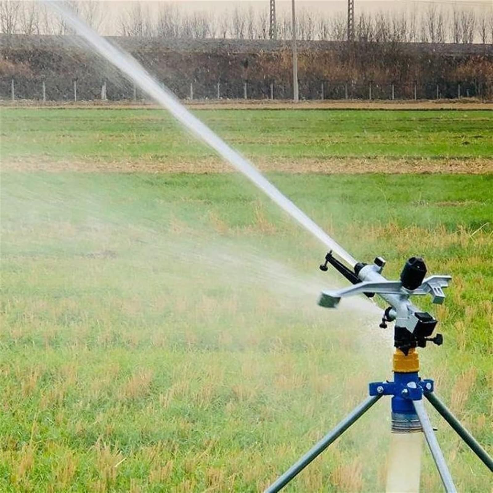 Irrigatore da giardino con ugello di ricambio, pistola a spruzzo per irrigazione da 3,8 cm, regolabile a 360°, per fattorie, frutteti, giardini da tè, portata d'acqua 19-29 m