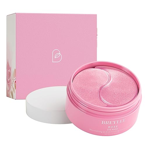 BREYLEE Máscara de ojos rosa rosa  60 piezas  Tratamientos para ojos hinchados y ojeras  Se ve más joven y reduce las arrugas y líneas finas debajo