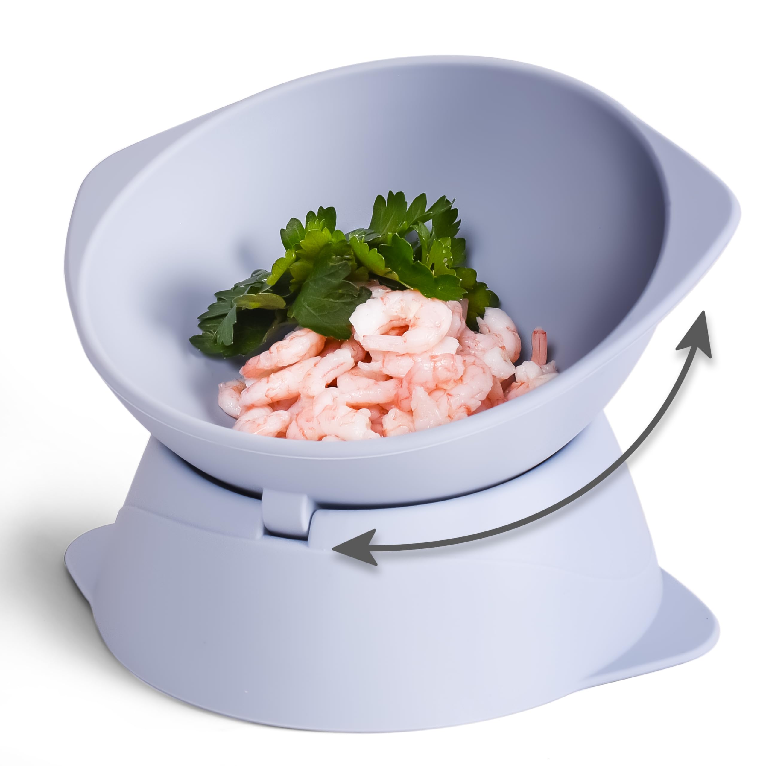 ne&no® Silicone Cat Bowl Raised with Adjustable Tilt, Steel blue