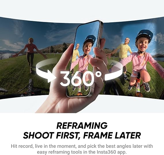 Insta360 X4 Air Tripod Selfie Stick Bundle | Lightest 8K 360 Action Camera for Epic Adventures, Perfect for Matterport 360 House Tour|Bundle Includes Tripod Selfie Stick, Lens Cap(256GB)