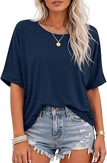 Women Summer Tops Short Sleeve Oversized T-Shirts Casual Loose Plus Size Trendy Clothes