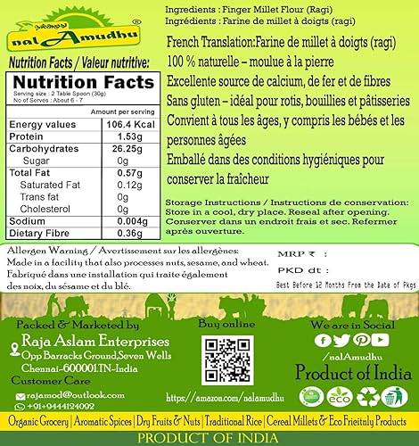 Miniatura 2 de nalAmudhu Harina de mijo de dedo | Ragi Atta | Kelvaragu Maavu - (16.01 oz/1.0 libras)