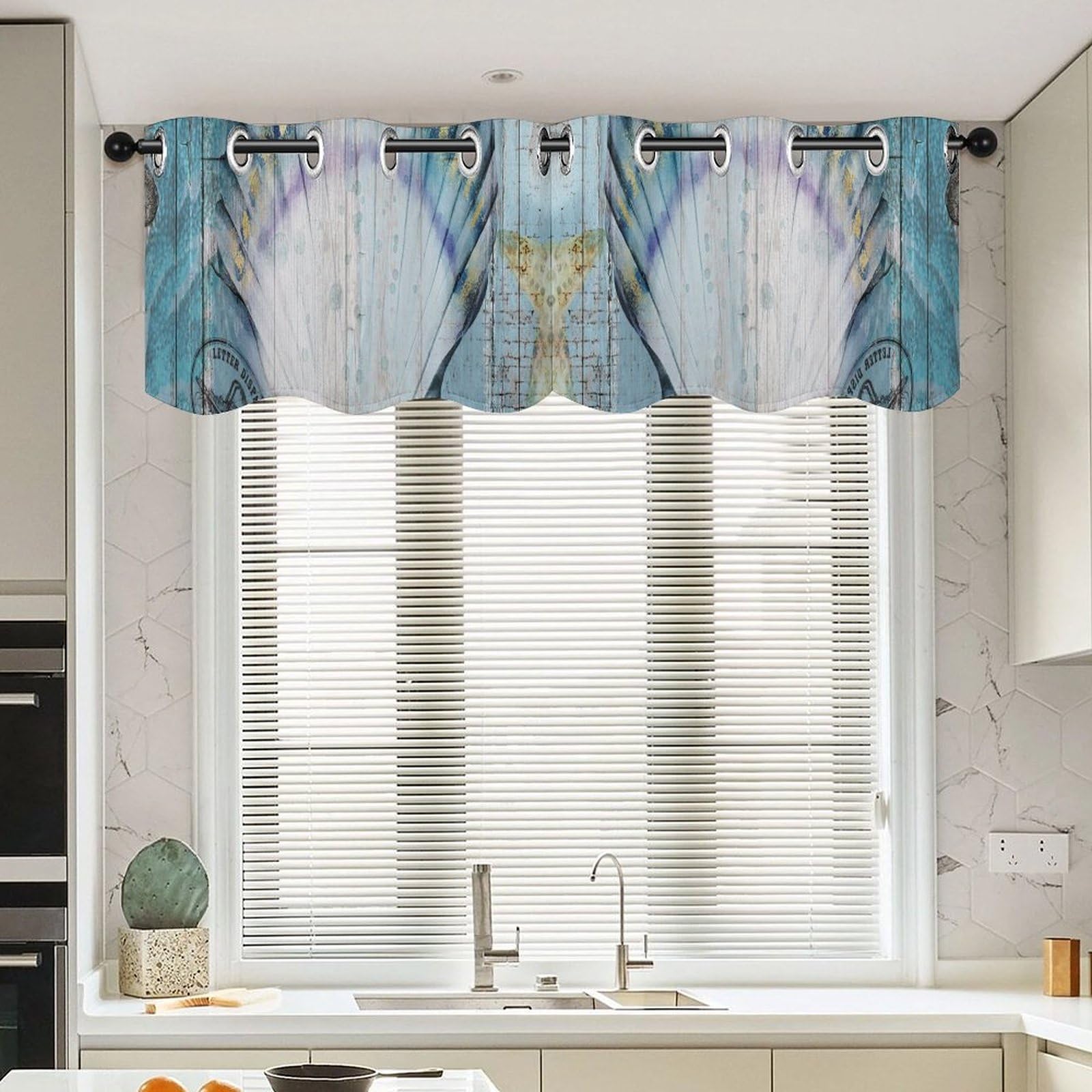 Rideaux rustiques haut de gamme thème nautique 132x45,7 cm pour salon