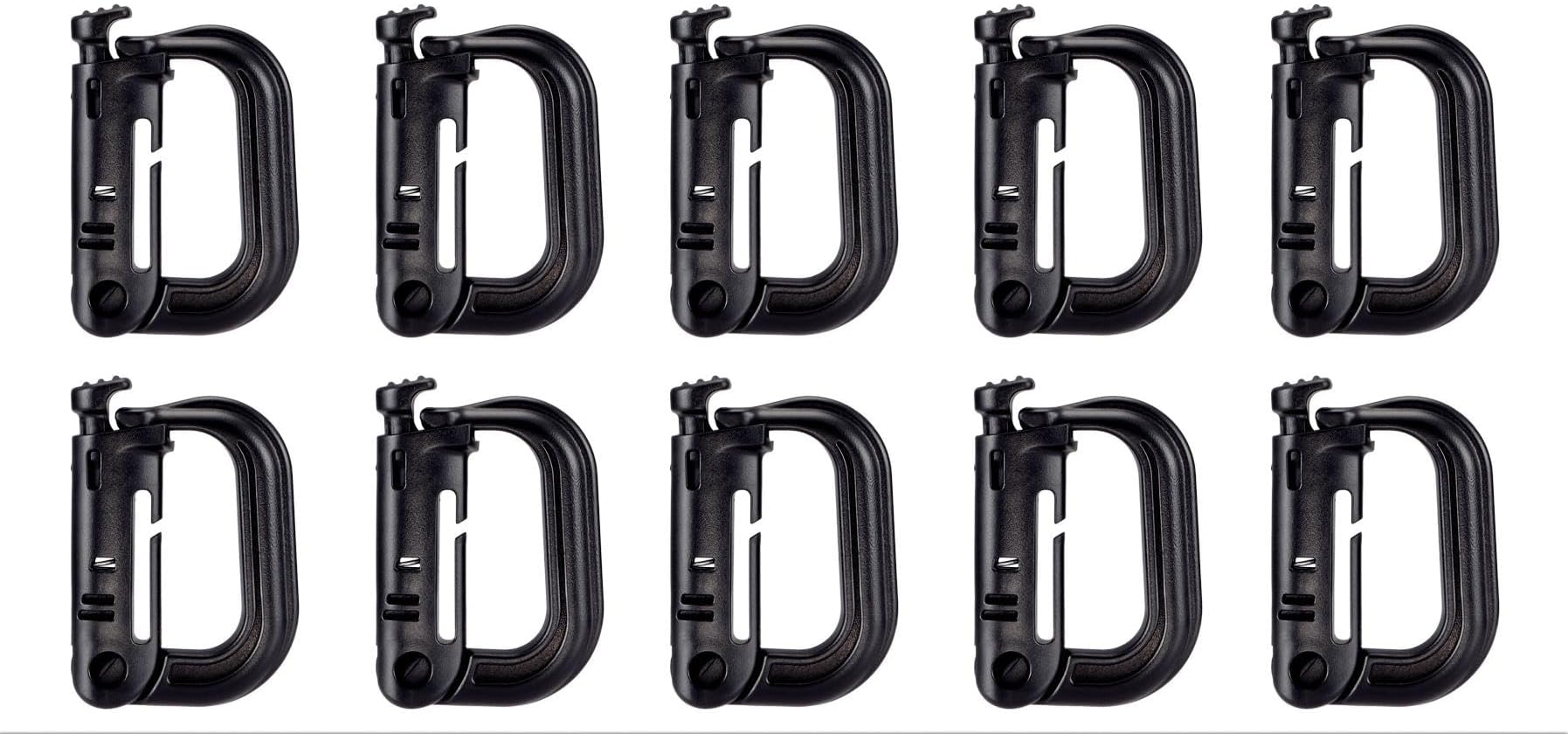 BOOSTEADY 10 Pack Multipurpose D-Ring Grimlock Locking for Molle Webbing with Zippered Pouch