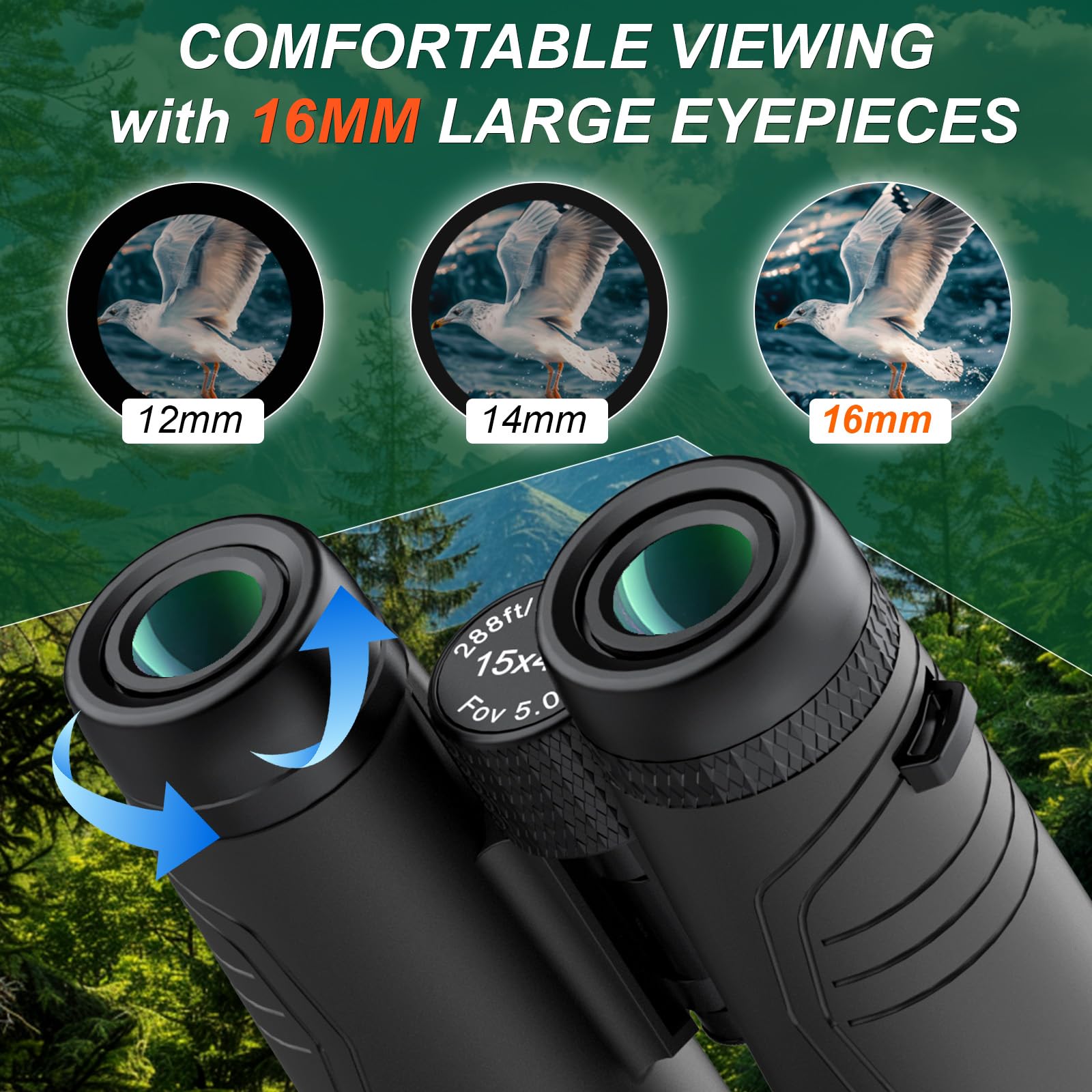 15x42 Fernglas Erwachsene für Safari - Occer Klein Fernglas mit großer Sicht - Großes Okular HD Ferngläser für Jagd Vogelbeobachtung Reisen Wildtiere Wandern