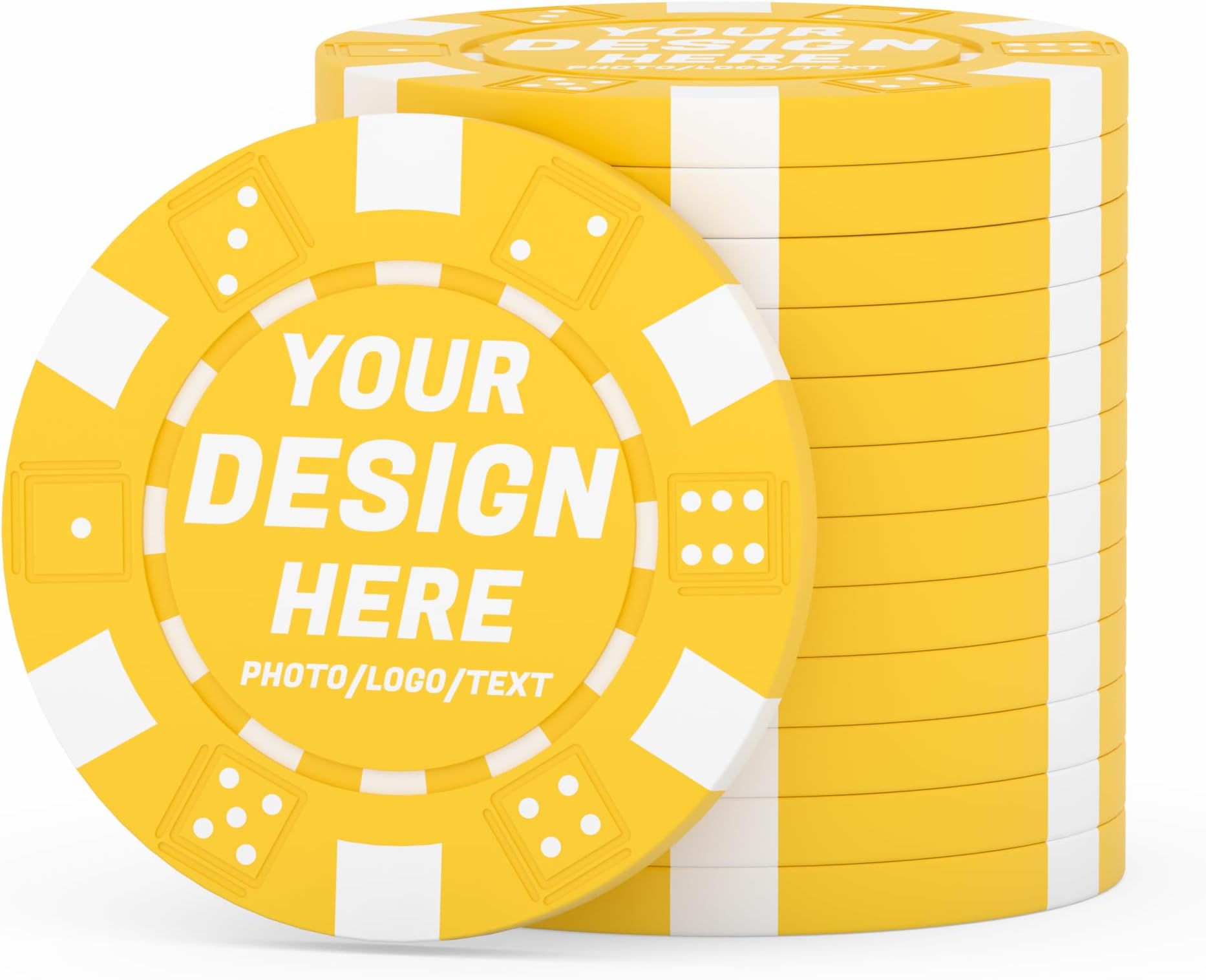 - 50 Custom Poker Chips with Photo or Text, Double-Sided UV Printed Clay Chips, 11.5 Gram Weighted Casino Feel, 9 Colors for Personalized Keepsake Tokens, Parties, Weddings, Gifts