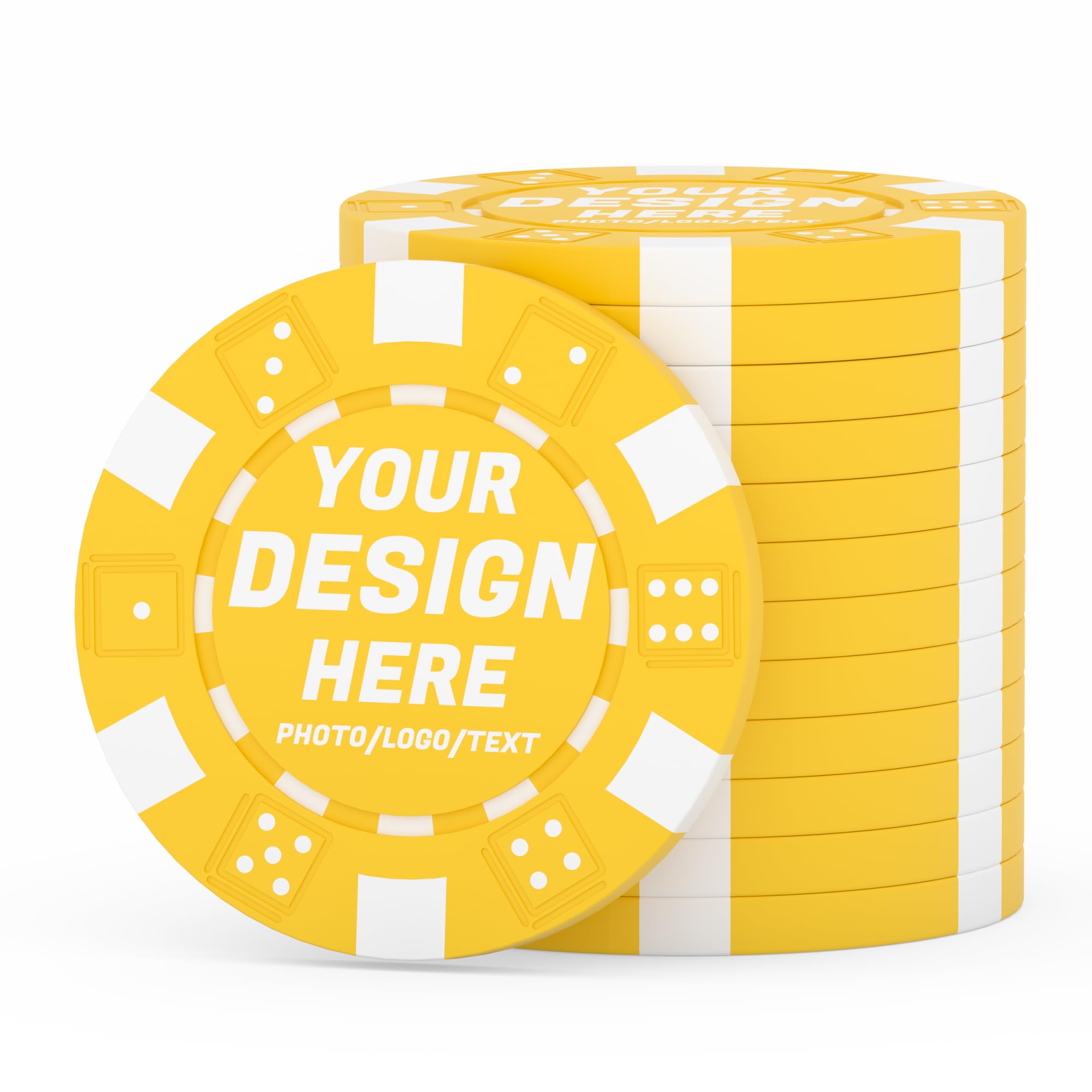 - 50 Custom Poker Chips with Photo or Text, Double-Sided UV Printed Clay Chips, 11.5 Gram Weighted Casino Feel, 9 Colors for Personalized Keepsake Tokens, Parties, Weddings, Gifts