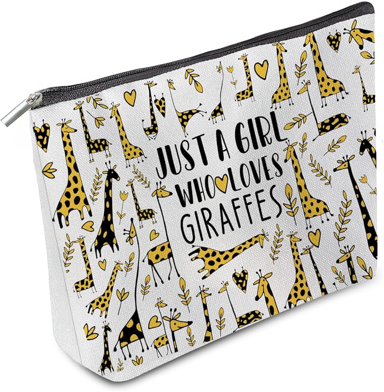 Necessaire de maquiagem Odebyata com estampa de girafa, modelo 11, 1 unidade