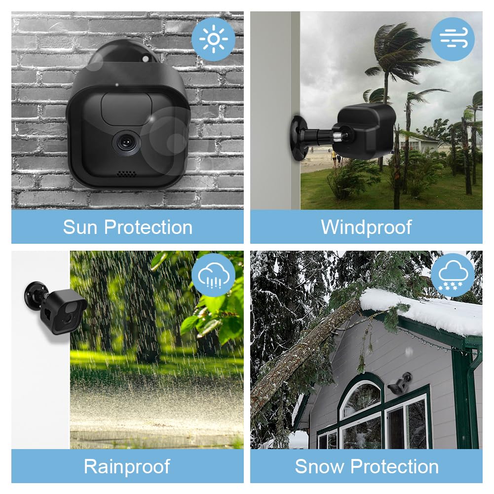 OFFCUP Blink Outdoor Supporto per Fotocamera, Regolabile da Parete con Custodia Protettiva, Blink Supporto per Fotocamera da Esterni, per fotocamera Blink outdoor camera （Nero 2 Pezzo）