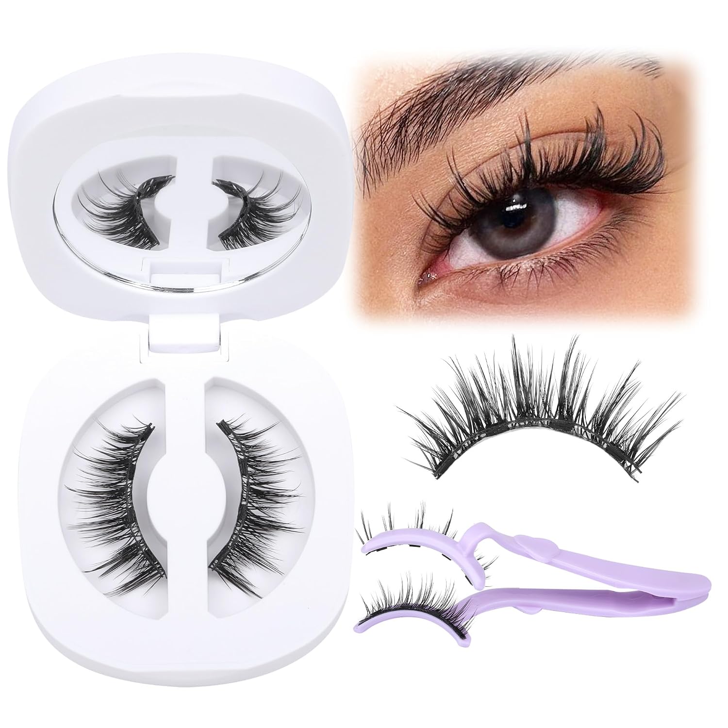 Magnetic Eyelashes with Applicator Natural Magnetic Lashes No Glue Needed Reusable Magnetic Eyelashes Cat Eye Wispy Magnetic Eyelashes without Eyeliner Magnetic Eyelashes with Applicator Natural Magnetic Lashes No Glue Needed Reusable Magnetic Eyelashes Cat Eye Wispy Magnetic Eyelashes without Eyeliner