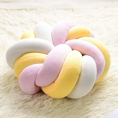 Miniatura 5 de Almohada corta de felpa, almohada redonda con nudo creativo, cojín de flores, almohada lumbar para el hogar, decoración del hogar, cama, sofá,