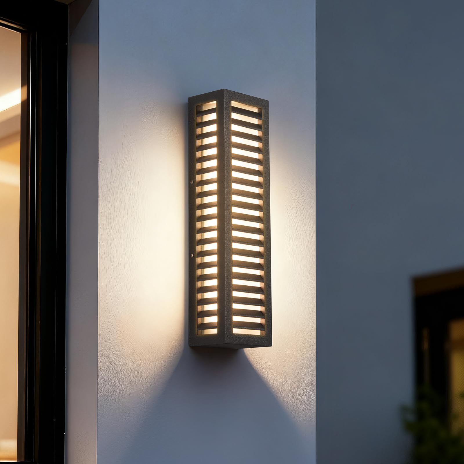 Outdoor Wall Lights, 20" Large Front Porch Light Fixtures Waterproof, 3000K Modern Outdoor Sconce Lights Hardwired, Patio Wall Light Fixture for House Outside Garage Doorway Hallway Garden