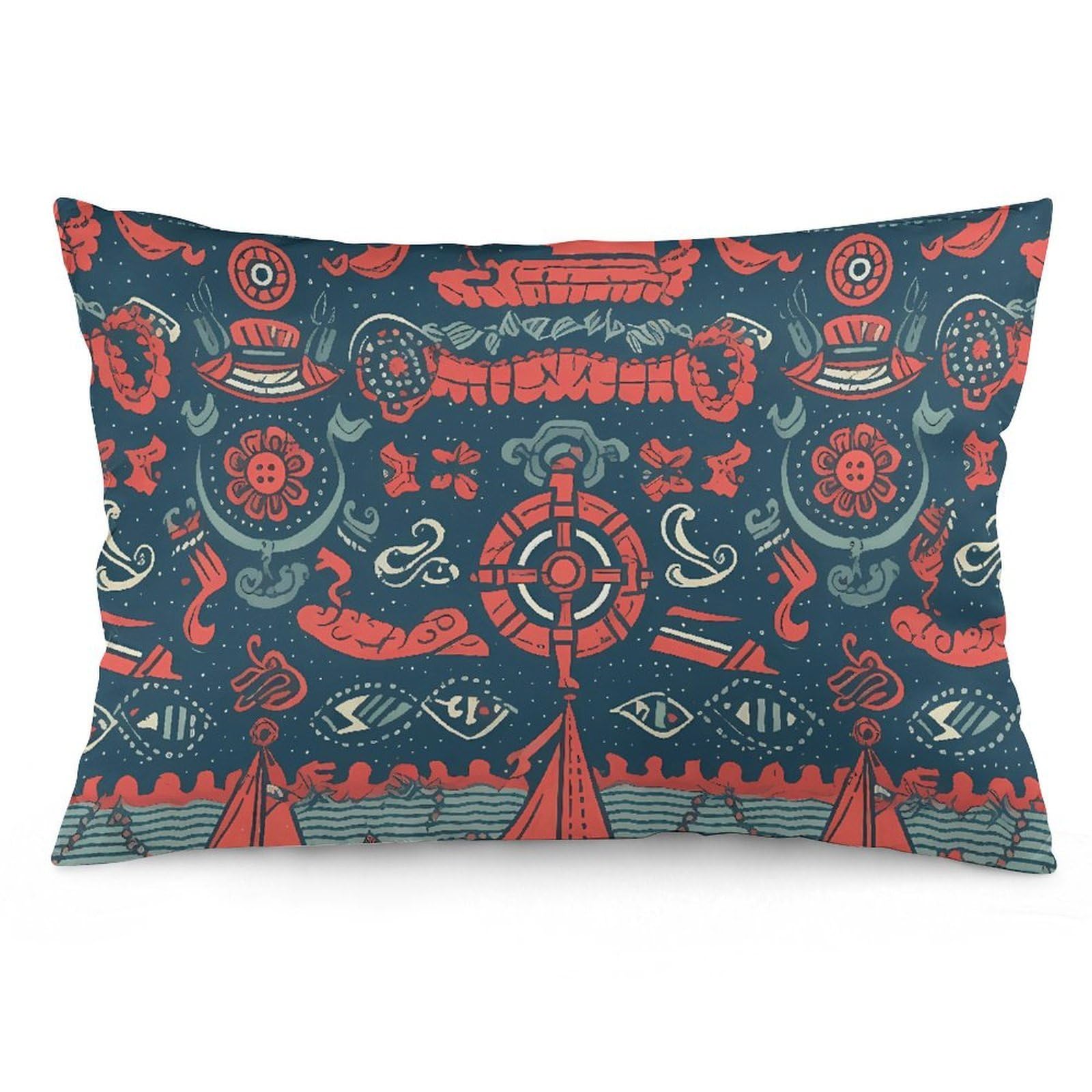 NTVOWPZO 2 Pack Decoration Throw Pillow Covers 12 "x20 Pillowcases Covers Sailboat Pattern Pillowcases Modern Farmhouse Home Decor Sofa Cushions Covers for Couch Bed Living Room