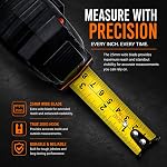 AutoLock Bande de mesure de poids lourd auto-décollant bande de mesure avec crochet multi-correspondance, 1-Inch Lame large double échelle Impériale & Outil rétractable métrique durable pour la construction & DIY (7,5m/25ft)