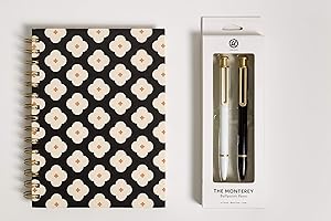 Stunning Abstract Terracotta Floral Spiral Journal and Pen Set