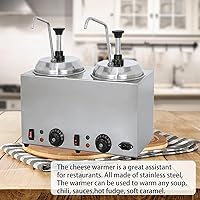 Vista 4 de Dispensador de salsa de queso, dispensadores de condimentos comerciales de caramelo de chocolate con 2 recipientes para calentador de dulce