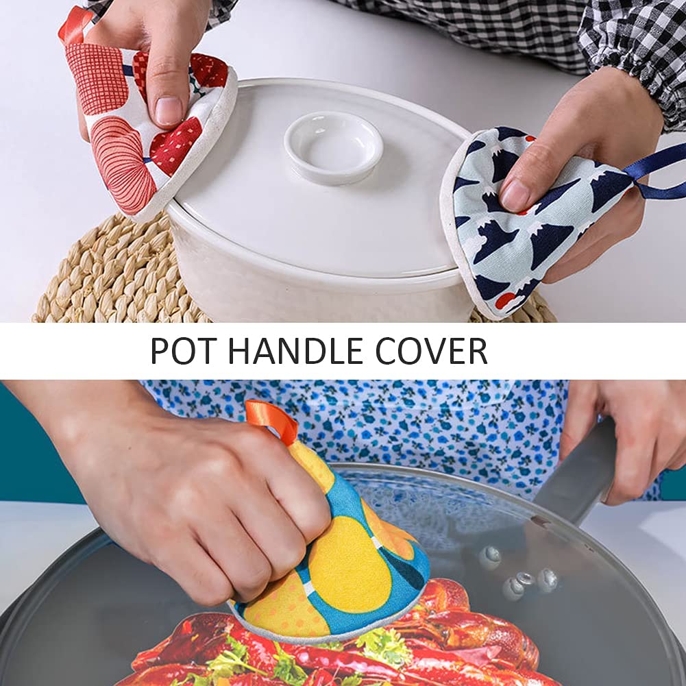 6-Pack Colorful Fruit Pattern Cotton Pot Holders – Heat Resistant Round Trivets For Kitchen Decor, Boho Farmhouse Style