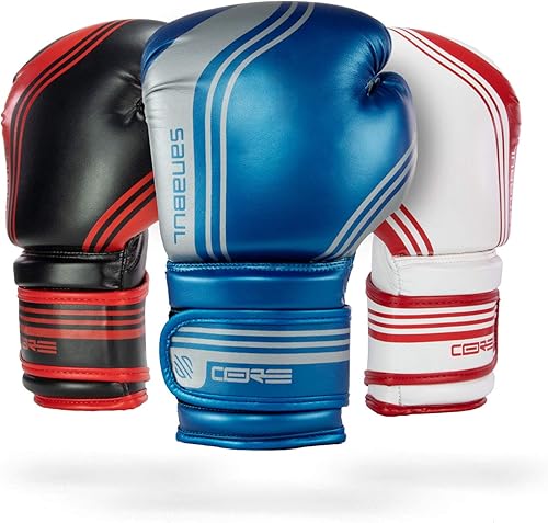 Sanabul Guantes de boxeo Core Gel para hombres y mujeres, guantes avanzados de Muay Thai y Kickboxing, bolsa pesada y boxeo de combate