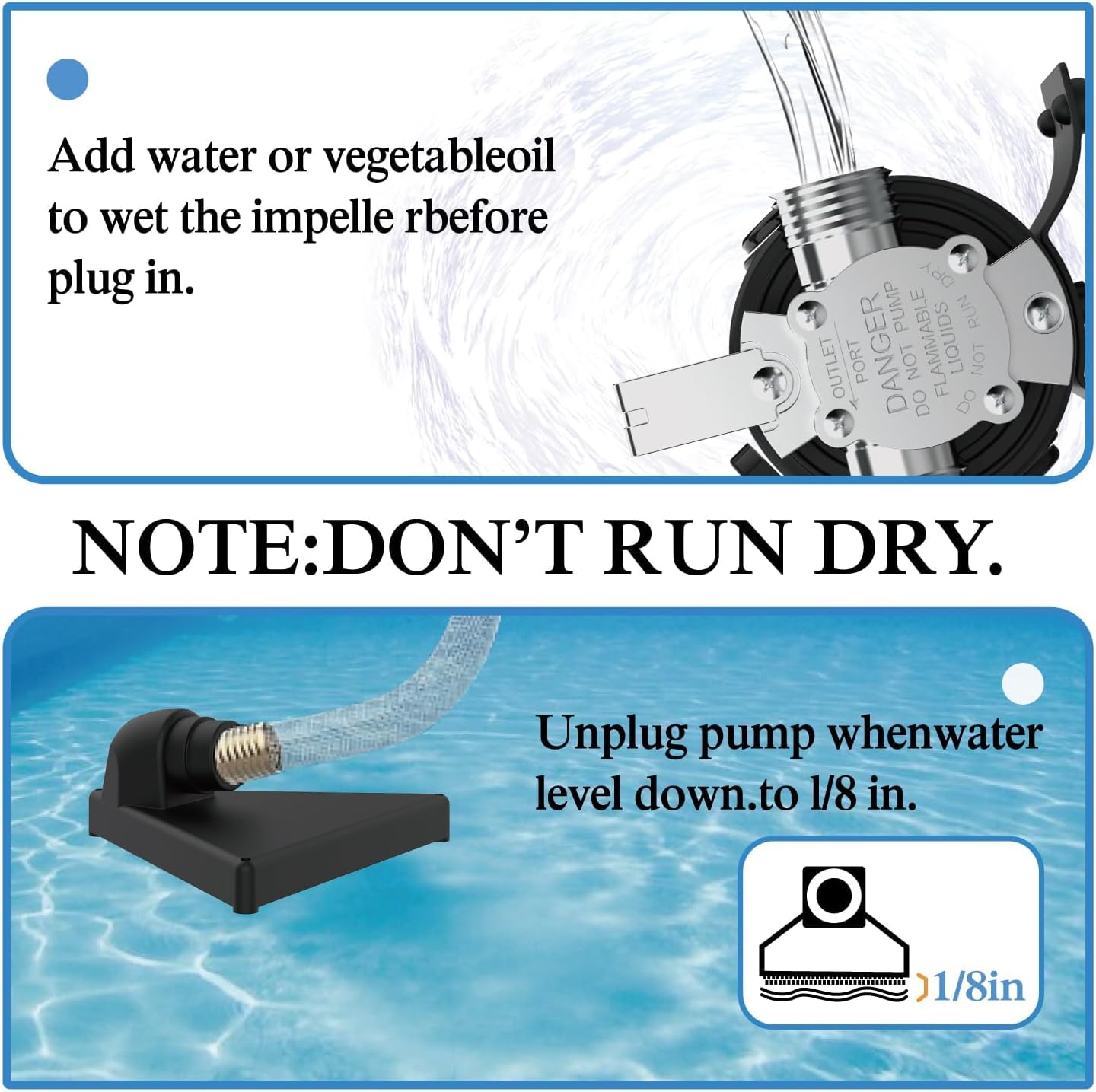 Water Transfer Pump With ON/OFF Switch, 120V Water Pump 330 GPH Utility Pump, 1/10 HP Electric Water Pump Rain Barrel Garden Hose Pump for Water Transferring from Ponds, Pools, Aquariums, Hot Tubs