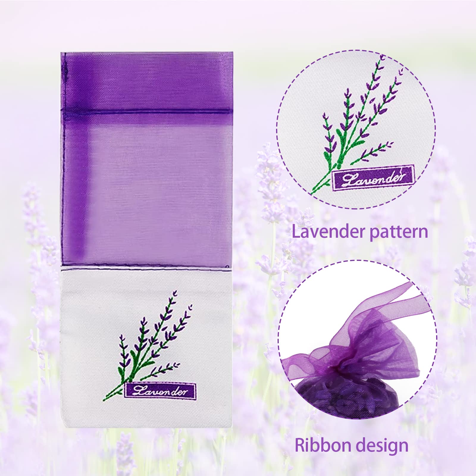 IJHYGD 40 Pcs Bolsas Lavanda Bolsitas Sobres Perfumados Armario Bolsos Vacíos La Bolsita Saquitos Perfumados Lavanda Bolsa Organza Pequeña Bolsas Perfumadas Para Armarios (Morado Oscuro+Morado Claro