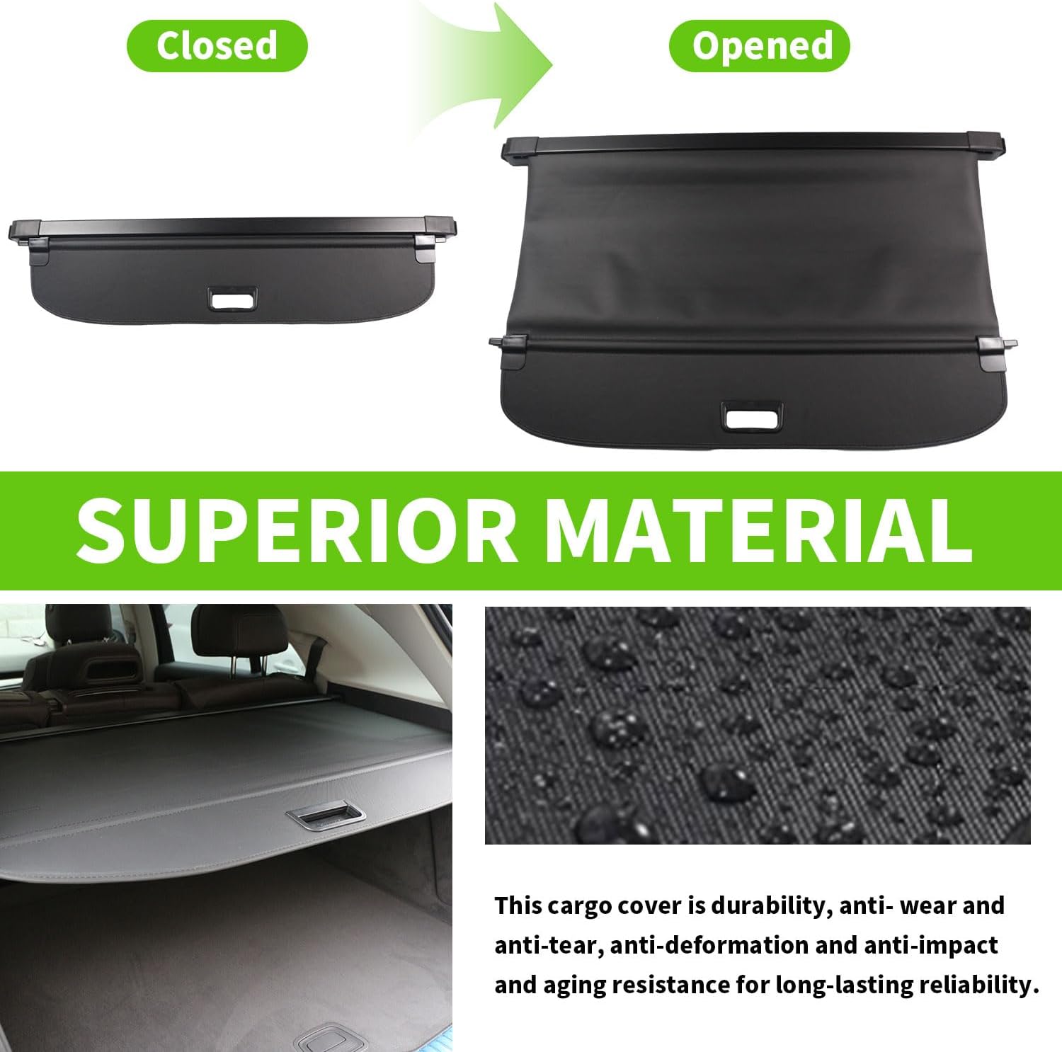Cargo Cover for Mazda CX-50 2023 2024 2025 Accessories Rear Trunk Cover Rear Trunk Security Cover Shielding Shade, Black
